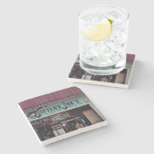 Jittery Joe's, Athen, Georgien, Marmorfische Unter Steinuntersetzer (Seitenansicht)