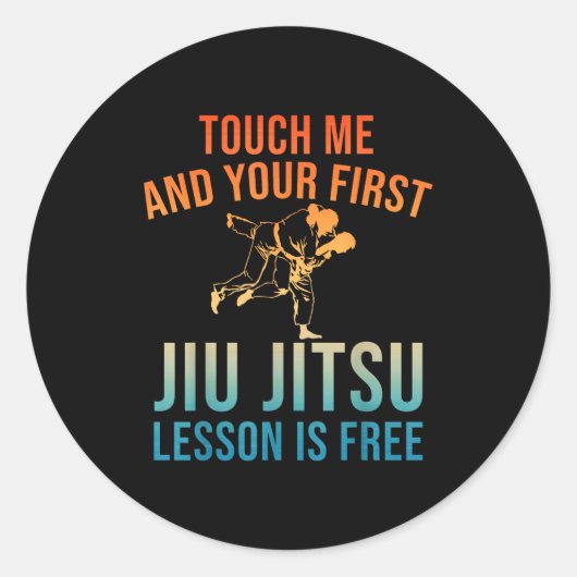 Jiu Jitsu Art For Men Women Brazilian Jujitsu Bjj Runder Aufkleber (Vorderseite)