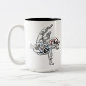 Jiu-Jitsu-Astronauten Zweifarbige Tasse (Links)