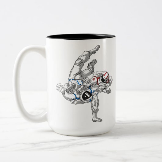 Jiu-Jitsu-Astronauten Zweifarbige Tasse (Links)