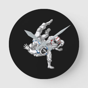 Jiu-Jitsu Astronauts Runde Wanduhr