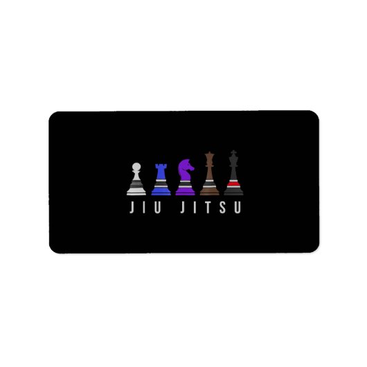 jiu jitsu Ausbildung Schach, Geschenk bjj mit Text Adressaufkleber (Vorne)
