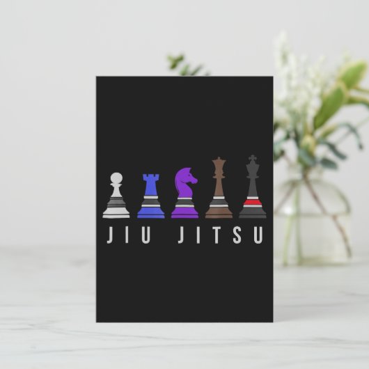jiu jitsu Ausbildung Schach, Geschenk bjj mit Text Einladung (Stehend Vorderseite)