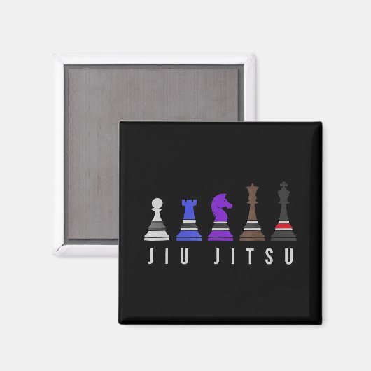 jiu jitsu Ausbildung Schach, Geschenk bjj mit Text Magnet (Vorderseite/Rückseite)