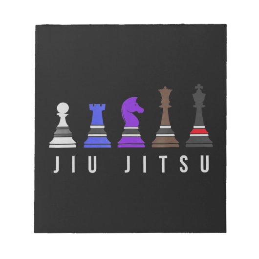 jiu jitsu Ausbildung Schach, Geschenk bjj mit Text Notizblock (Vorderseite)