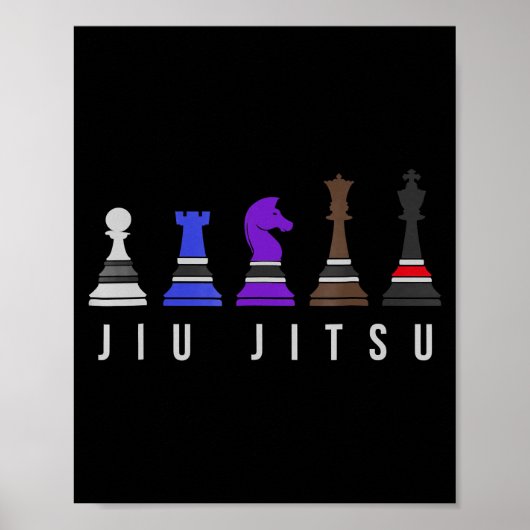 jiu jitsu Ausbildung Schach, Geschenk bjj mit Text Poster (Vorne)