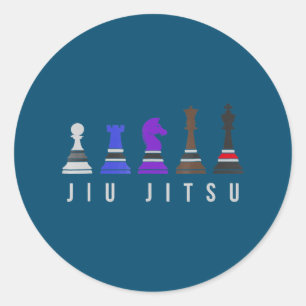 jiu jitsu Ausbildung Schach, Geschenk bjj mit Text Runder Aufkleber
