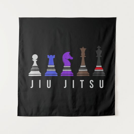 jiu jitsu Ausbildung Schach, Geschenk bjj mit Text Wandteppich (Vorderseite)