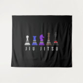 jiu jitsu Ausbildung Schach, Geschenk bjj mit Text Wandteppich (Vorderseite (Horizontal))
