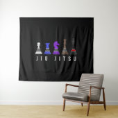 jiu jitsu Ausbildung Schach, Geschenk bjj mit Text Wandteppich (Beispiel (Horizontal))