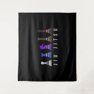 jiu jitsu Ausbildung Schach, Geschenk bjj mit Text Wandteppich