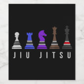 jiu jitsu Ausbildung Schach, Geschenk bjj mit Text Weinetikett (Einzelnes Label)