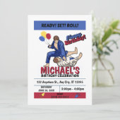 Jiu Jitsu Birthday Party Invitation Einladung (Stehend Vorderseite)