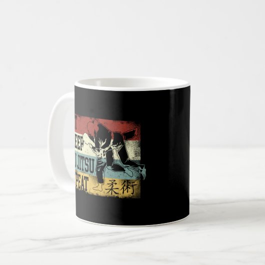 Jiu Jitsu Bjj Eat Sleep Jiu Jitsu Repeat Retro Kaffeetasse (Vorderseite Links)
