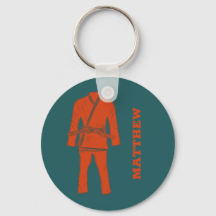 Jiu Jitsu BJJ Gi Aquamariner Personalisierter Keyc Schlüsselanhänger