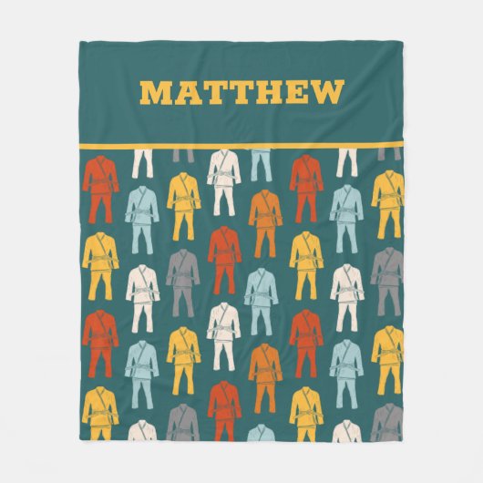 Jiu Jitsu BJJ Gi Uniform Personalisiert Fleecedecke (Vorderseite)