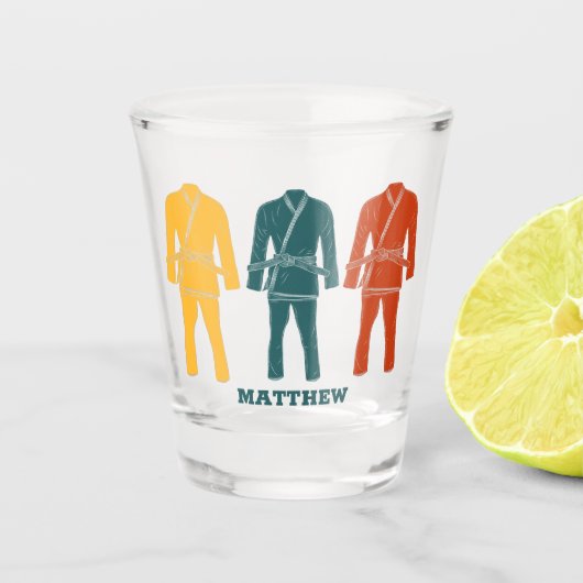 Jiu Jitsu BJJ Gi Uniform Personalisiert Schnapsglas (Vorderseite)
