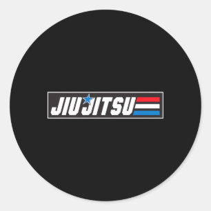 Jiu Jitsu BJJ Kampfsport Krieger Kämpfer Grafik Runder Aufkleber