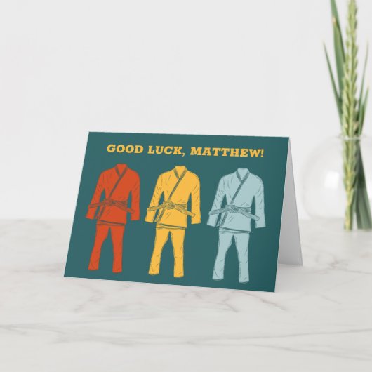 Jiu Jitsu BJJ Personalisiert Viel Glück Karte (Vorderseite)