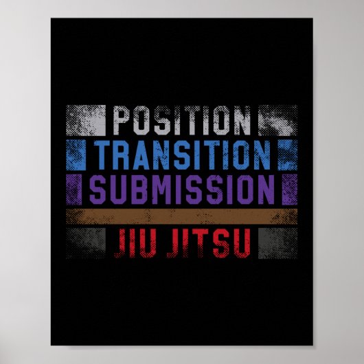 Jiu Jitsu Bjj Positionstransmission Jiu Poster (Vorne)
