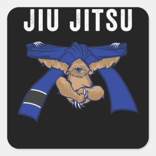 Jiu Jitsu BJJ Sloth Jiu Jitsu Blue Belt mit Quadratischer Aufkleber