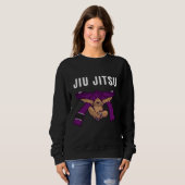 Jiu Jitsu Bjj Sloth Jiu Jitsu Lila Belt mit Tex Sweatshirt (Vorne ganz)