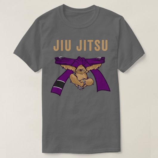 Jiu Jitsu BJJ Sloth Jiu Jitsu Lila Belt mit Tex T-Shirt (Design vorne)