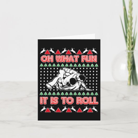 Jiu Jitsu Bjj Ugly Christmas Sweater Mixed Martial Karte (Vorderseite)