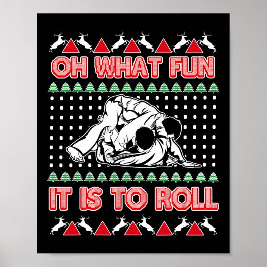 Jiu Jitsu Bjj Ugly Christmas Sweater Mixed Martial Poster (Vorne)