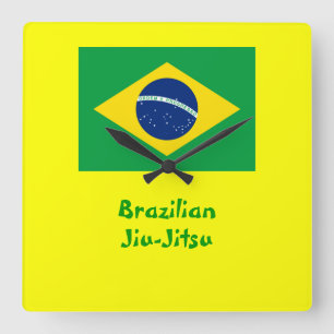 Jiu-Jitsu (BJJ)-Uhr Quadratische Wanduhr