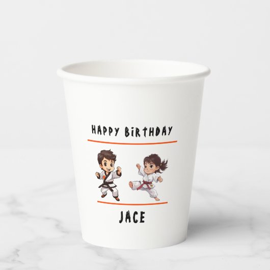 Jiu Jitsu Champ Birthday Party Paper Cup Pappbecher (Vorderseite)