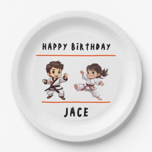Jiu Jitsu Champ Birthday Party Pappteller (Vorderseite)