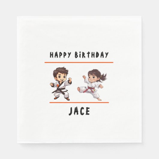 Jiu Jitsu Champ Birthday Party Serviette (Vorderseite)