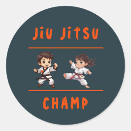 Jiu Jitsu Champ Birthday Party Sticker