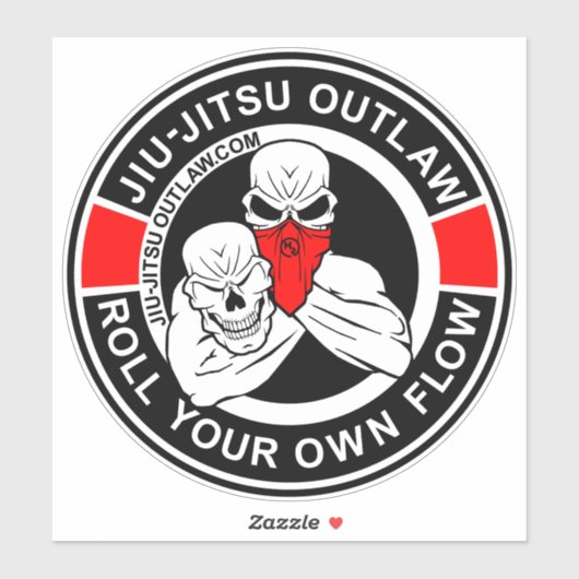 Jiu-Jitsu Circle - BlackRed-2D Aufkleber (Blatt)
