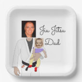 Jiu Jitsu Dad Custom Photos and Handwritten Text Pappteller (Vorderseite)