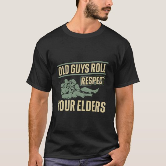 Jiu Jitsu Dad Father Coach Old Guys Roll Respect Y T-Shirt (Vorderseite)