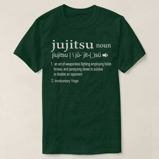 Jiu Jitsu definiert Kampfkunst T-Shirt (Design vorne)