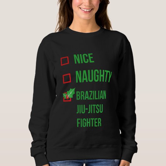 Jiu Jitsu Fighter Funny Pajama Weihnachten Sweatshirt (Vorderseite)