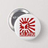 Jiu Jitsu Fighter Japanisch Vintage Kampfkunst Button (Vorne & Hinten)