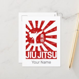 Jiu Jitsu Fighter Japanisch Vintage Kampfkunst Feiertagspostkarte