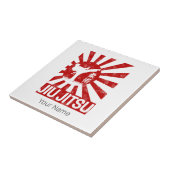 Jiu Jitsu Fighter Japanisch Vintage Kampfkunst Fliese (Seite)
