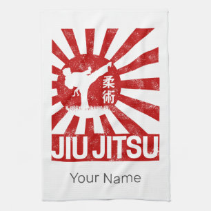 Jiu Jitsu Fighter Japanisch Vintage Kampfkunst Geschirrtuch