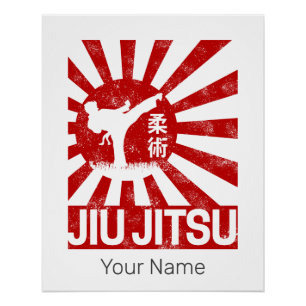 Jiu Jitsu Fighter Japanisch Vintage Kampfkunst Poster