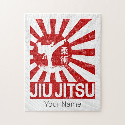 Jiu Jitsu Fighter Japanisch Vintage Kampfkunst Puzzle (Vertikal)