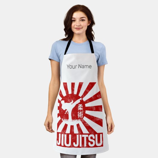 Jiu Jitsu Fighter Japanisch Vintage Kampfkunst Schürze (Getragen)