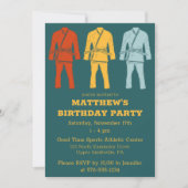 Jiu Jitsu Gi Graphic Aquamarin Boys Birthday Einladung (Vorderseite)