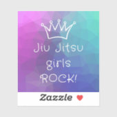 Jiu Jitsu Girls Rock! Single 3x3" Aufkleber (Blatt)