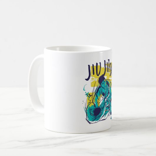 Jiu Jitsu Grunge Kaffeetasse (Vorderseite Links)