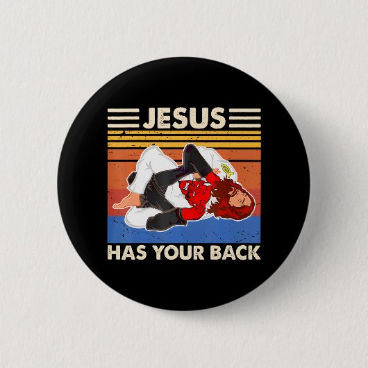 Jiu Jitsu Jesus hat Ihren brasilianischen MIXED MA Button (Vorderseite)